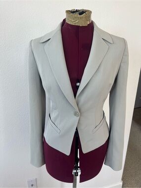 George Light Gray Single-Button Tailored Blazer